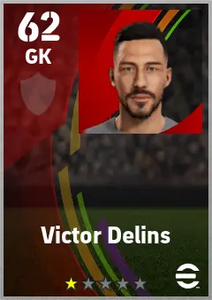 Victor Delins eFootball 2026 player card — 62 OVR GK
