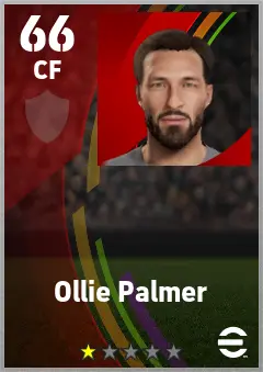 Ollie Palmer eFootball 2026 player card — 66 OVR CF
