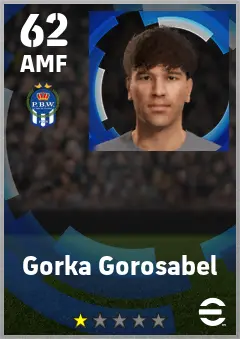 Gorka Gorosabel eFootball 2026 player card — 62 OVR AMF