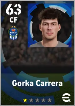Gorka Carrera eFootball 2026 player card — 63 OVR CF
