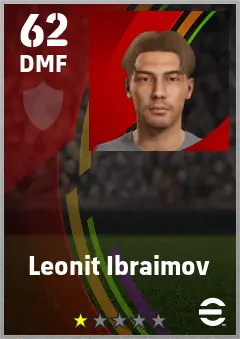 Leonit Ibraimov eFootball 2026 player card — 62 OVR DMF
