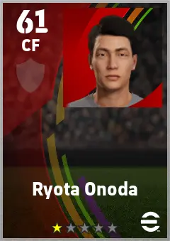 Ryota Onoda eFootball 2026 player card — 61 OVR CF