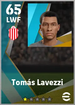 Tomas Lavezzi eFootball 2026 player card — 65 OVR LWF