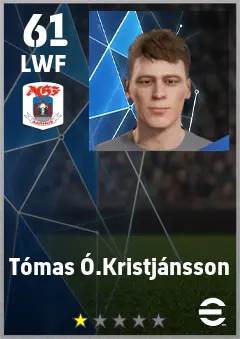 Tomas O.Kristjansson eFootball 2026 player card — 61 OVR LWF