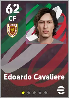 Edoardo Cavaliere eFootball 2026 player card — 62 OVR CF