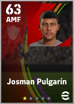 Josman Pulgarin eFootball 2026 player card — 63 OVR AMF