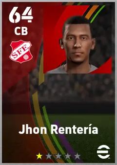 Jhon Renteria eFootball 2026 player card — 64 OVR CB