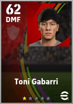 Toni Gabarri eFootball 2026 player card — 62 OVR DMF