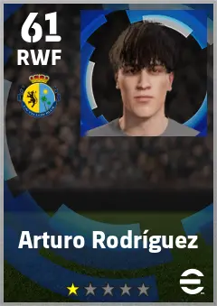 Arturo Rodriguez eFootball 2026 player card — 61 OVR RWF