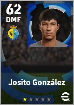 Josito Gonzalez eFootball 2026 player card — 62 OVR DMF