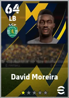 David Moreira eFootball 2026 player card — 64 OVR LB