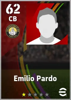 Emilio Pardo eFootball 2026 player card, 62 OVR CB