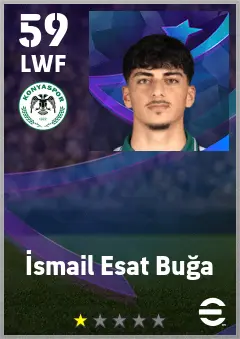 Ismail Esat Buga eFootball 2026 player card — 59 OVR LWF