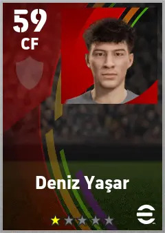Deniz Yasar eFootball 2026 player card — 59 OVR CF