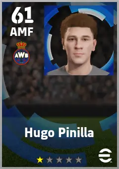 Hugo Pinilla eFootball 2026 player card — 61 OVR AMF
