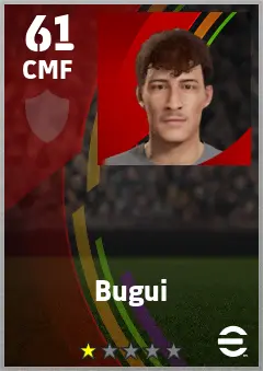 Bugui eFootball 2026 player card — 61 OVR CMF