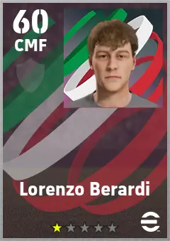 Lorenzo Berardi eFootball 2026 player card — 60 OVR CMF