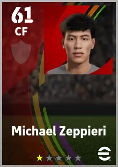 Michael Zeppieri eFootball 2026 player card — 61 OVR CF