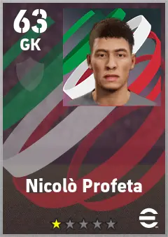 Nicolo Profeta eFootball 2026 player card — 63 OVR GK