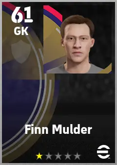 Finn Mulder eFootball 2026 player card — 61 OVR GK