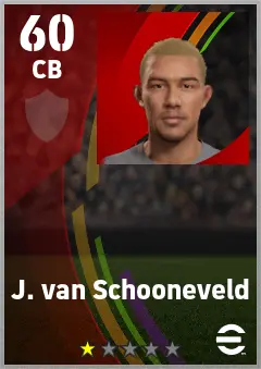 J. van Schooneveld eFootball 2026 player card — 60 OVR CB
