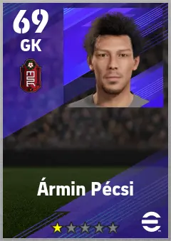 Armin Pecsi eFootball 2026 player card — 69 OVR GK
