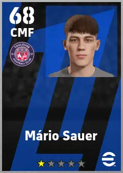 Mario Sauer eFootball 2026 player card — 68 OVR CMF
