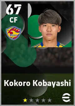 Kokoro Kobayashi eFootball 2026 player card — 67 OVR CF
