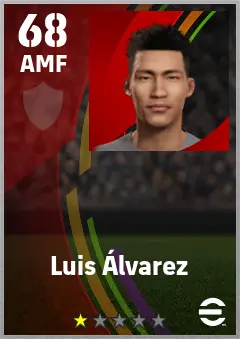 Luis Alvarez eFootball 2026 player card — 68 OVR AMF