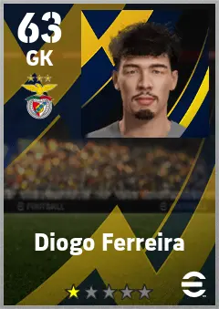Diogo Ferreira eFootball 2026 player card — 63 OVR GK