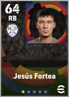 Jesus Fortea eFootball 2026 player card — 64 OVR RB