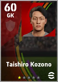 Taishiro Kozono eFootball 2026 player card — 60 OVR GK