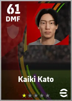 Kaiki Kato eFootball 2026 player card — 61 OVR DMF