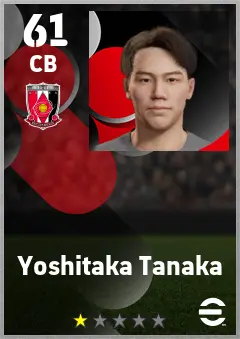 Yoshitaka Tanaka eFootball 2026 player card — 61 OVR CB