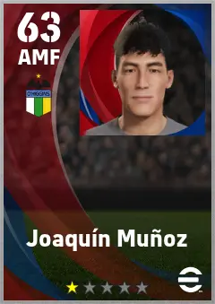 Joaquin Munoz eFootball 2026 player card — 63 OVR AMF