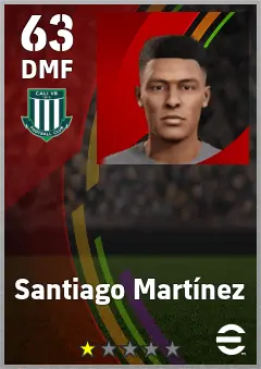 Santiago Martinez eFootball 2026 player card — 63 OVR DMF