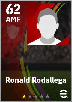Ronald Rodallega eFootball 2026 player card — 62 OVR AMF