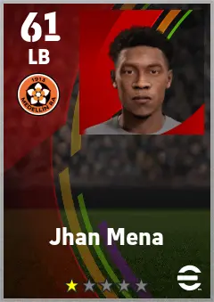 Jhan Mena eFootball 2026 player card — 61 OVR LB