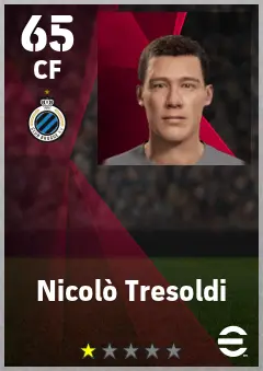 Nicolo Tresoldi eFootball 2026 player card — 65 OVR CF