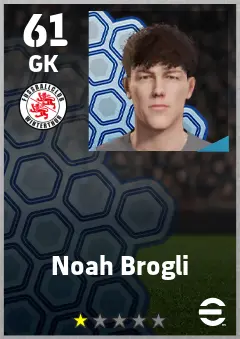 Noah Brogli eFootball 2026 player card — 61 OVR GK