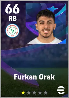 Furkan Orak eFootball 2026 player card — 66 OVR RB