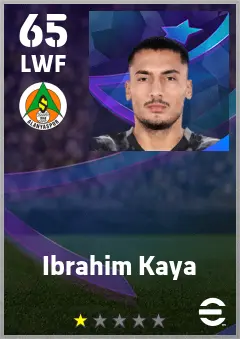 Ibrahim Kaya eFootball 2026 player card — 65 OVR LWF