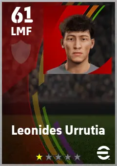 Leonides Urrutia eFootball 2026 player card — 61 OVR LMF