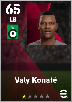 Valy Konate eFootball 2026 player card — 65 OVR LB