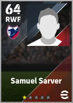 Samuel Sarver eFootball 2026 player card — 64 OVR RWF