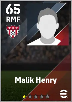 Malik Henry eFootball 2026 player card — 65 OVR RMF