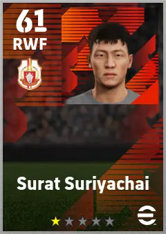 Surat Suriyachai eFootball 2026 player card — 61 OVR RWF