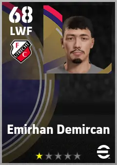 Emirhan Demircan eFootball 2026 player card — 68 OVR LWF