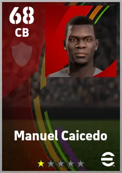 Manuel Caicedo eFootball 2026 player card — 68 OVR CB