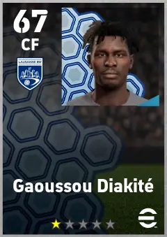 Gaoussou Diakite eFootball 2026 player card — 67 OVR CF